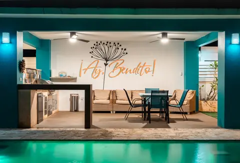Pavilion lounge at night — Casa Paraíso vacation rental in Isabela, Puerto Rico