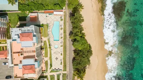 Aerial pool + beach — Penthouse El Mirador, Isabela, Puerto Rico